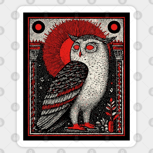 Supernatural Owl Omen | Gothic Harbinger Witchy Art Sticker by TuncGK